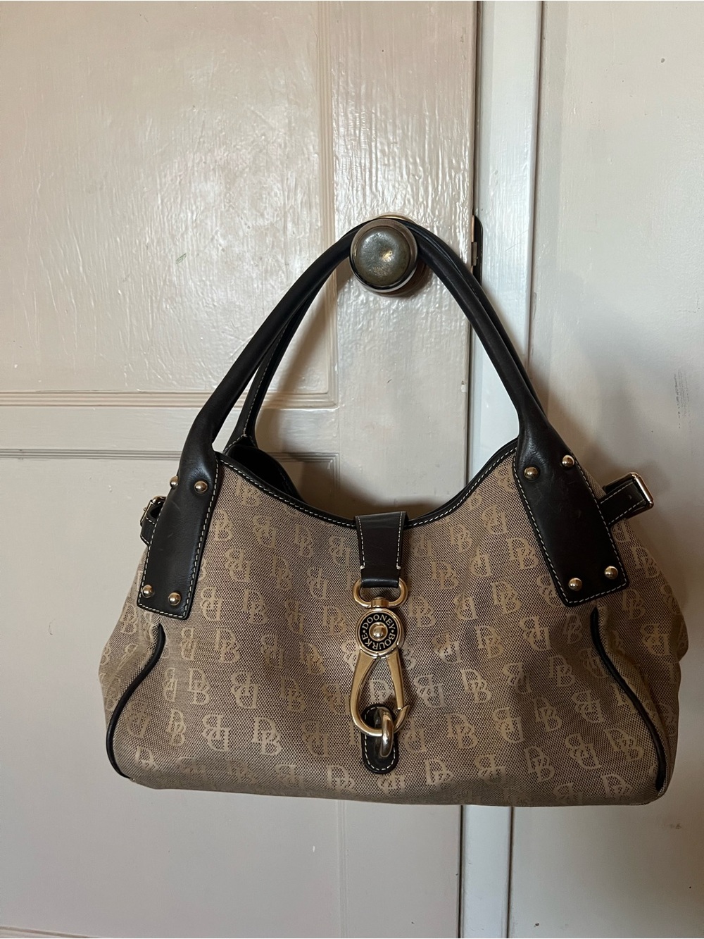 Dooney & Bourke Brown Signature-Pattern Shoulder Bag